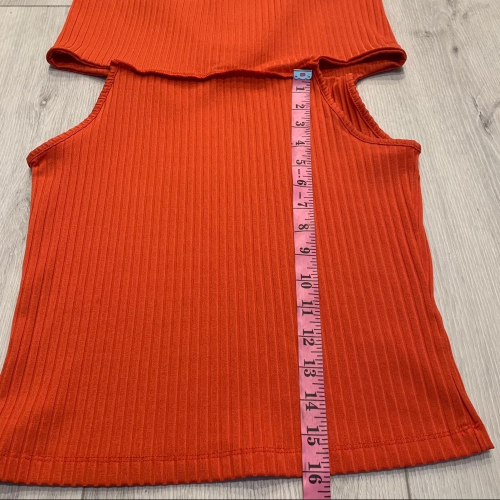 ASOS Cold Shoulder Ribbed Sleeveless Top Size 6 - Picture 4 of 7
